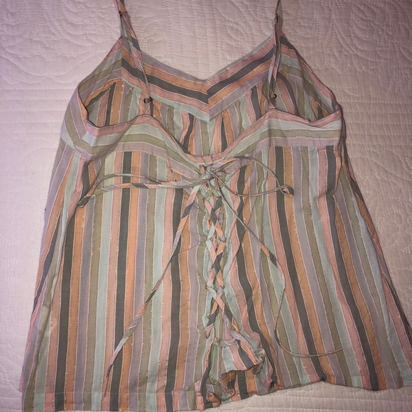 LUCKY BRAND PASTEL STRIPE LUREX TANK TOP - Picture 3 of 8